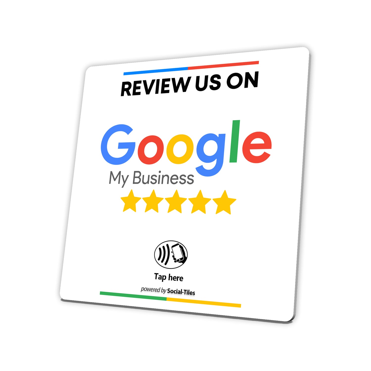 Google Review Social-Tile NFC tag for enhancing customer reviews and online reputation.